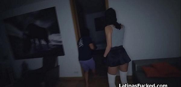  Latina sucks cock after breaking into house